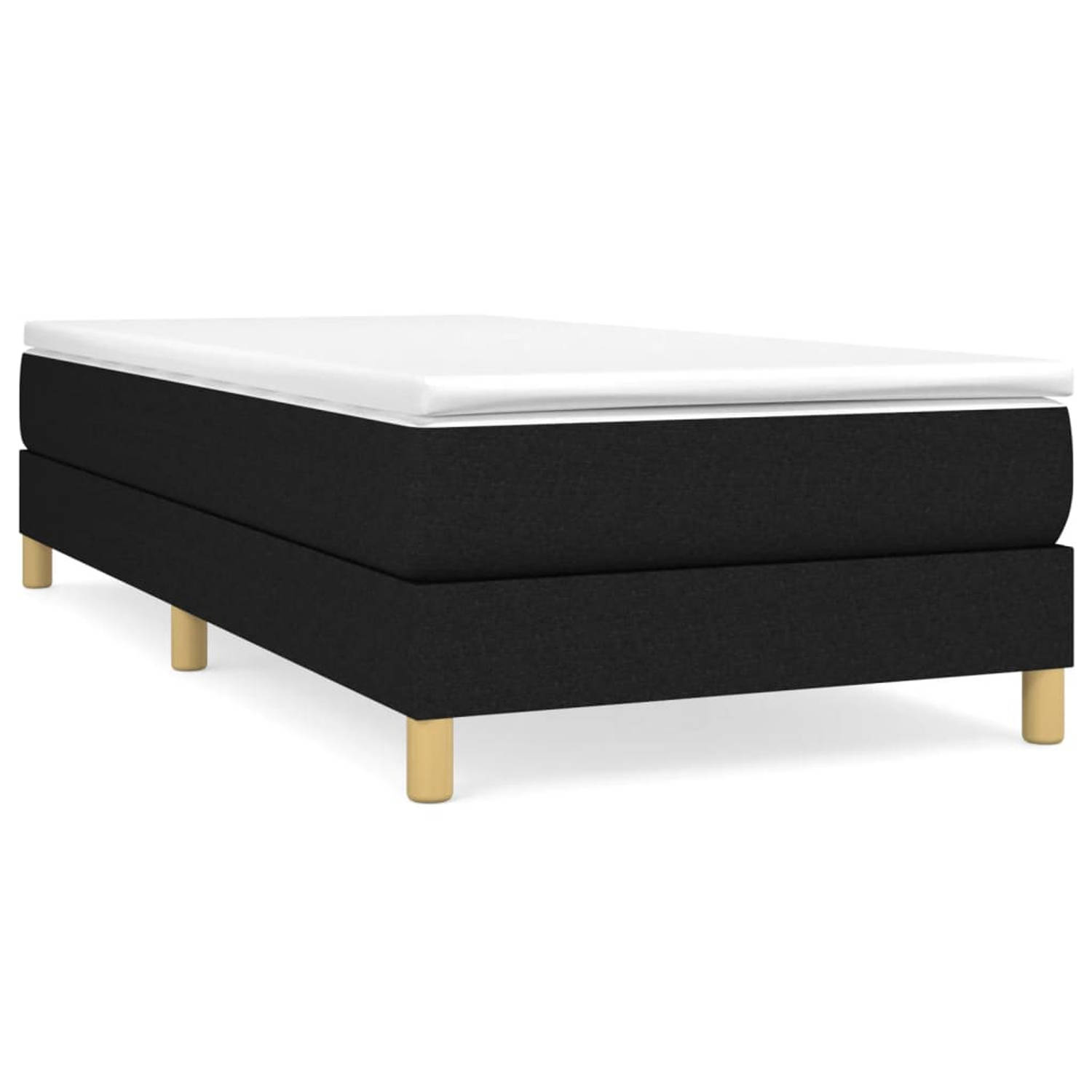 The Living Store Boxspring met matras stof zwart 80x200 cm - Boxspring - Boxsprings - Bed - Slaapmeubel - Boxspringbed - Boxspring Bed - Eenpersoonsbed - Bed Met Matras - Bedframe