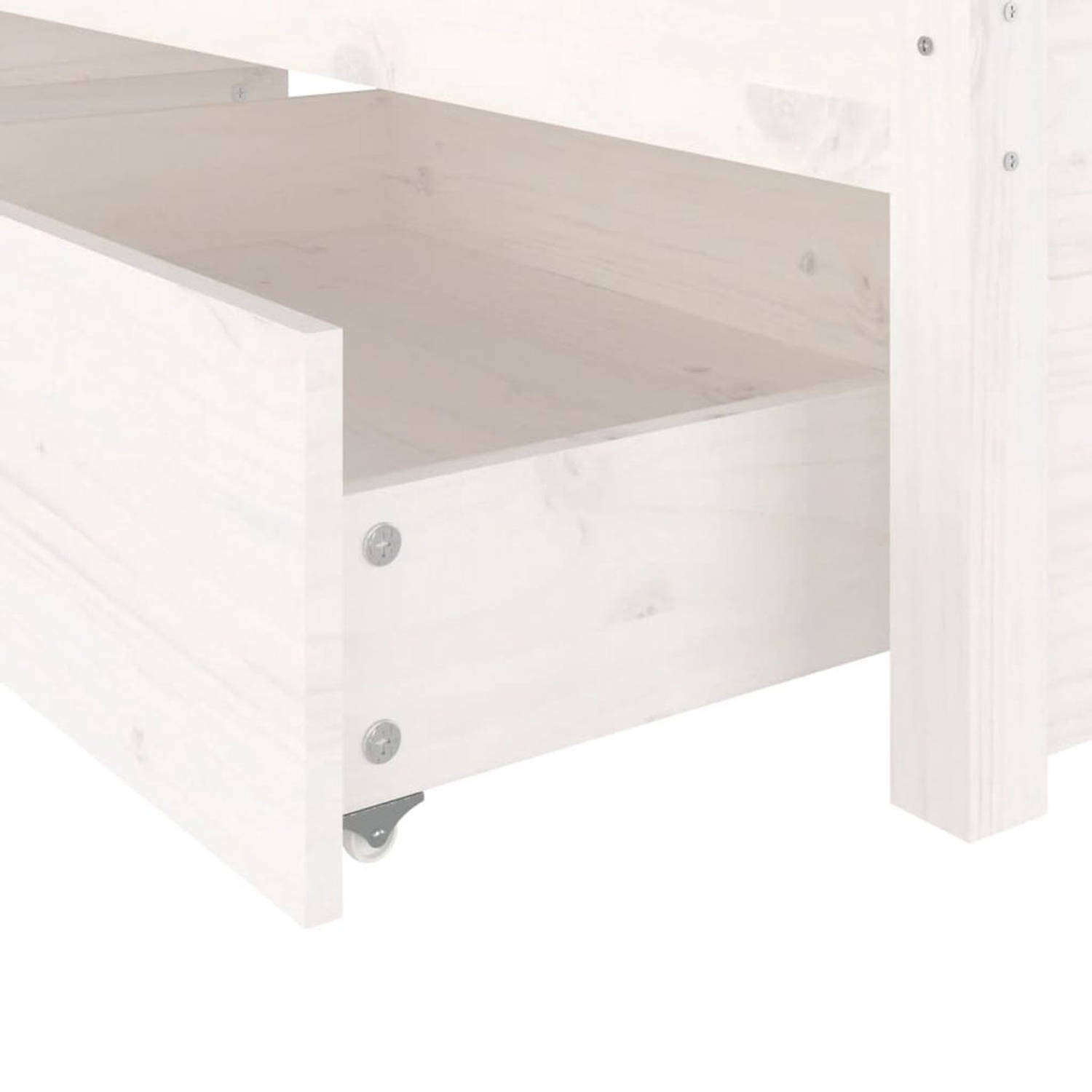 The Living Store Bedframe met lades wit 120x200 cm - Bedframe - Bedframes - Tweepersoonsbed - Bed - Bedombouw - Bedombouwen - Dubbel Bed - Frame - Bed Frame - Ledikant - Houten Bed