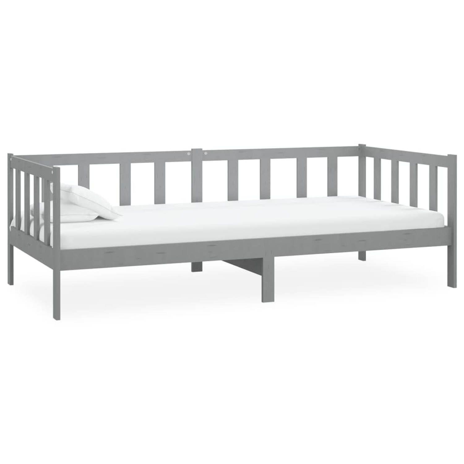 The Living Store Bedbank massief grenenhout grijs 90x200 cm - Bedbank - Bedbanken - Bed Bank - Bed Banken - Slaapbank - Slaapbanken - Slaap Bank - Slaap Banken - Houten Bedbank - H