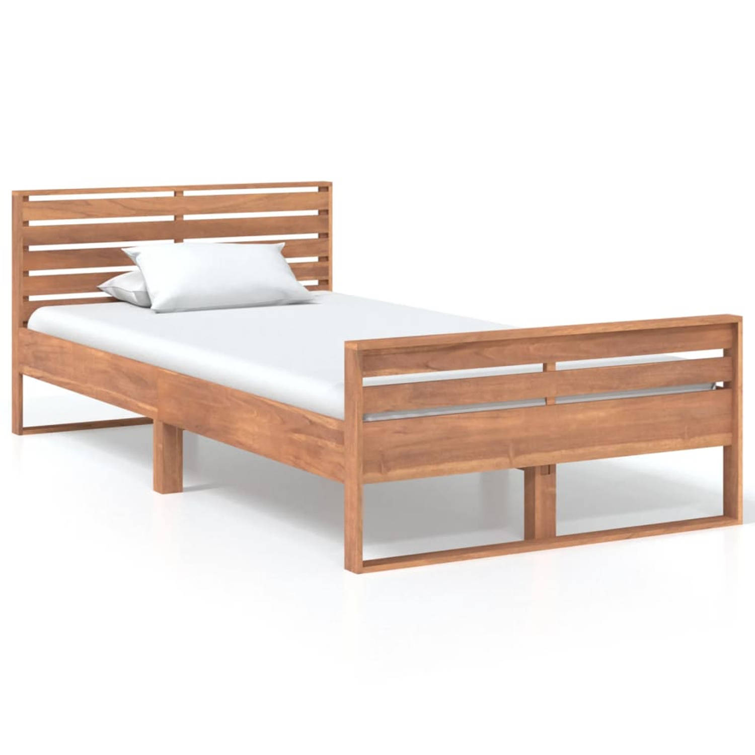 The Living Store Bedframe massief teakhout 100x200 cm - Bedframe - Bedframes - Eenpersoonsbed - Eenpersoonsbedden - Ledikant - Ledikanten - Bedbodem - Bedbodems - Massief Teakhoute