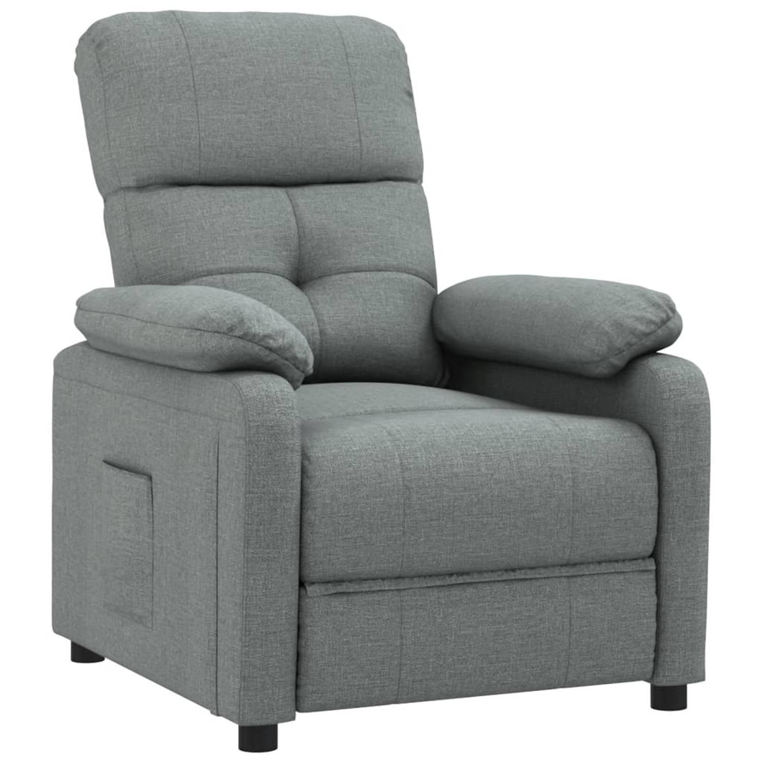 The Living Store Leunstoel stof donkergrijs - Fauteuil