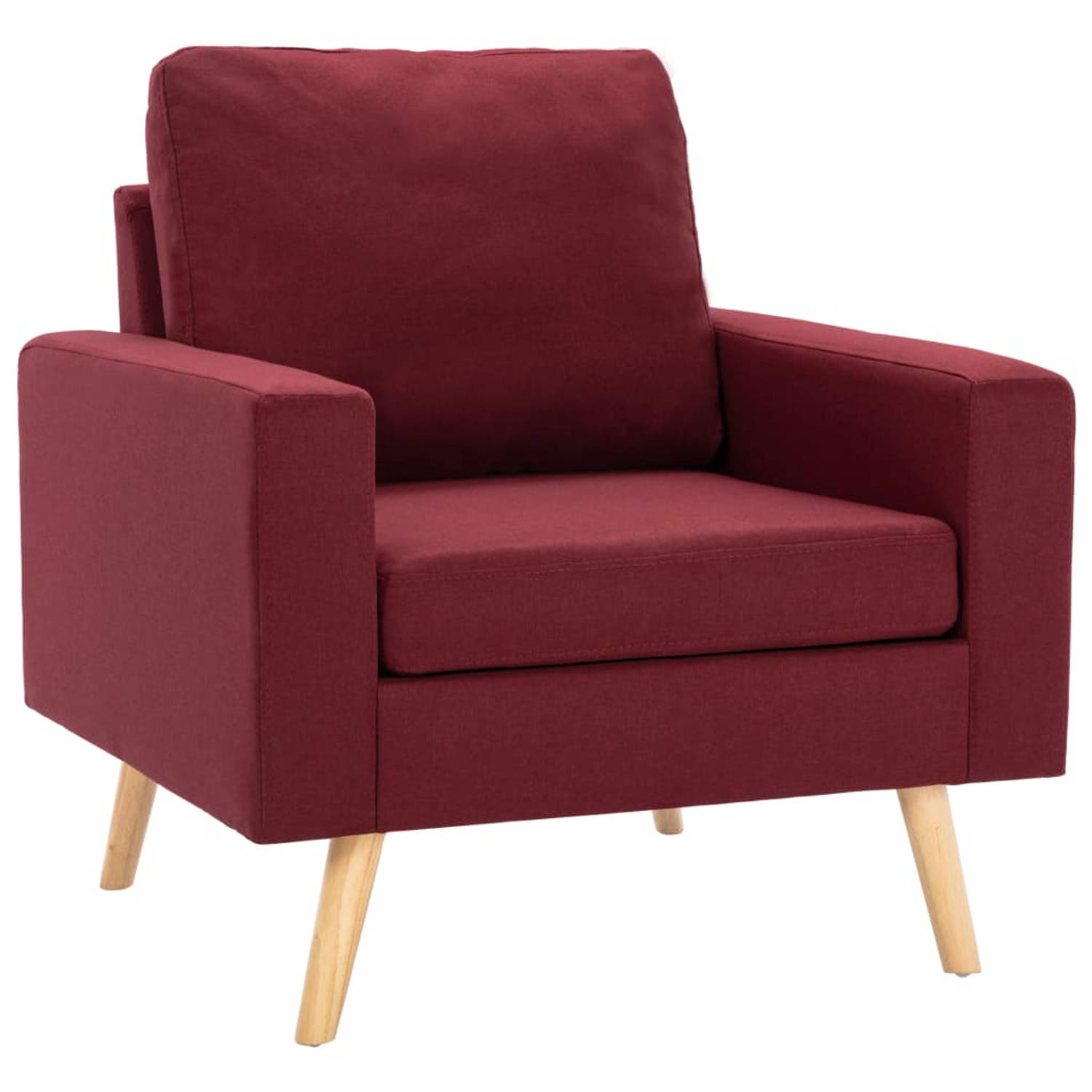 The Living Store Fauteuil stof wijnrood - Fauteuil
