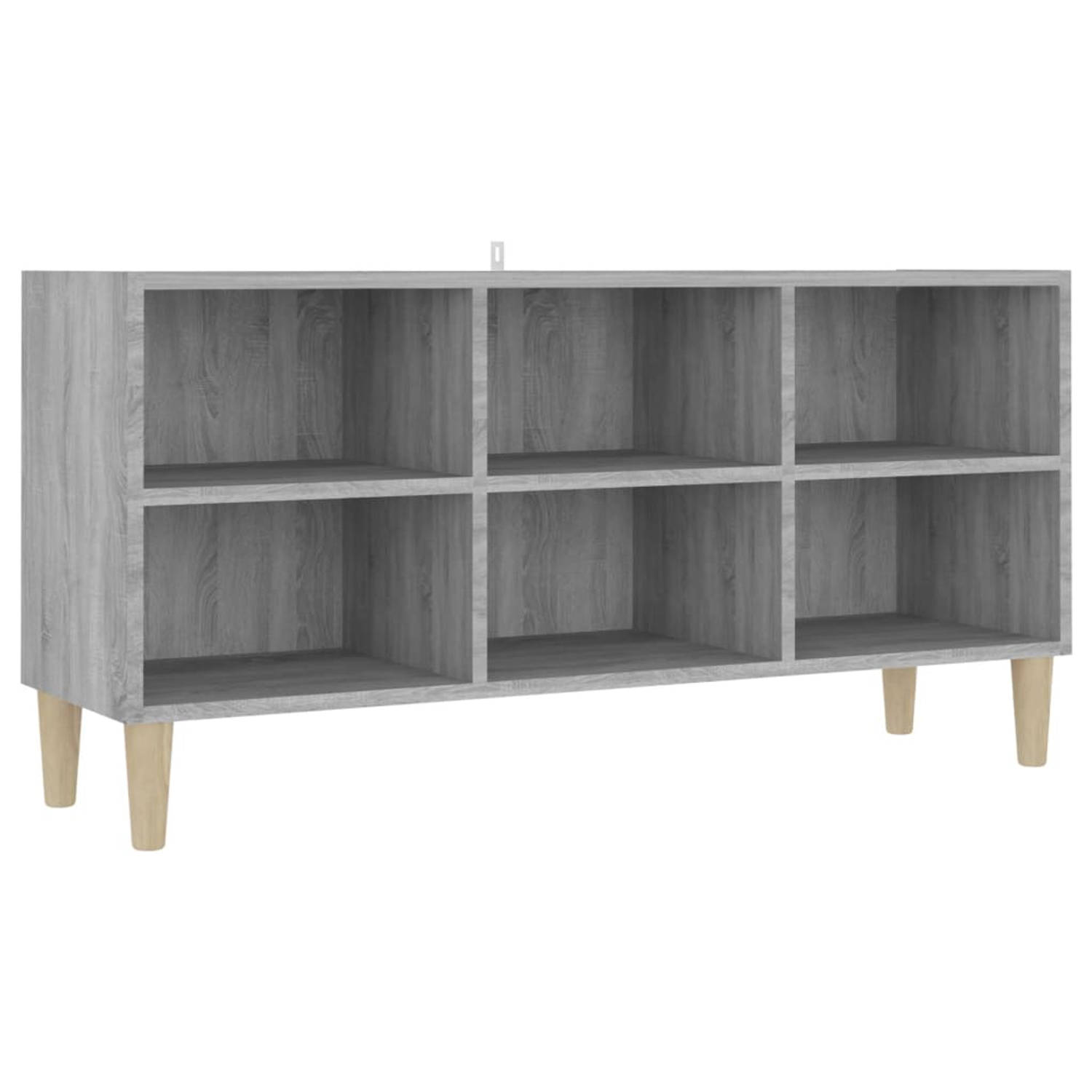 The Living Store TV-meubel 6 vakken - 103.5x30x50 cm - Grijs Sonoma Eiken