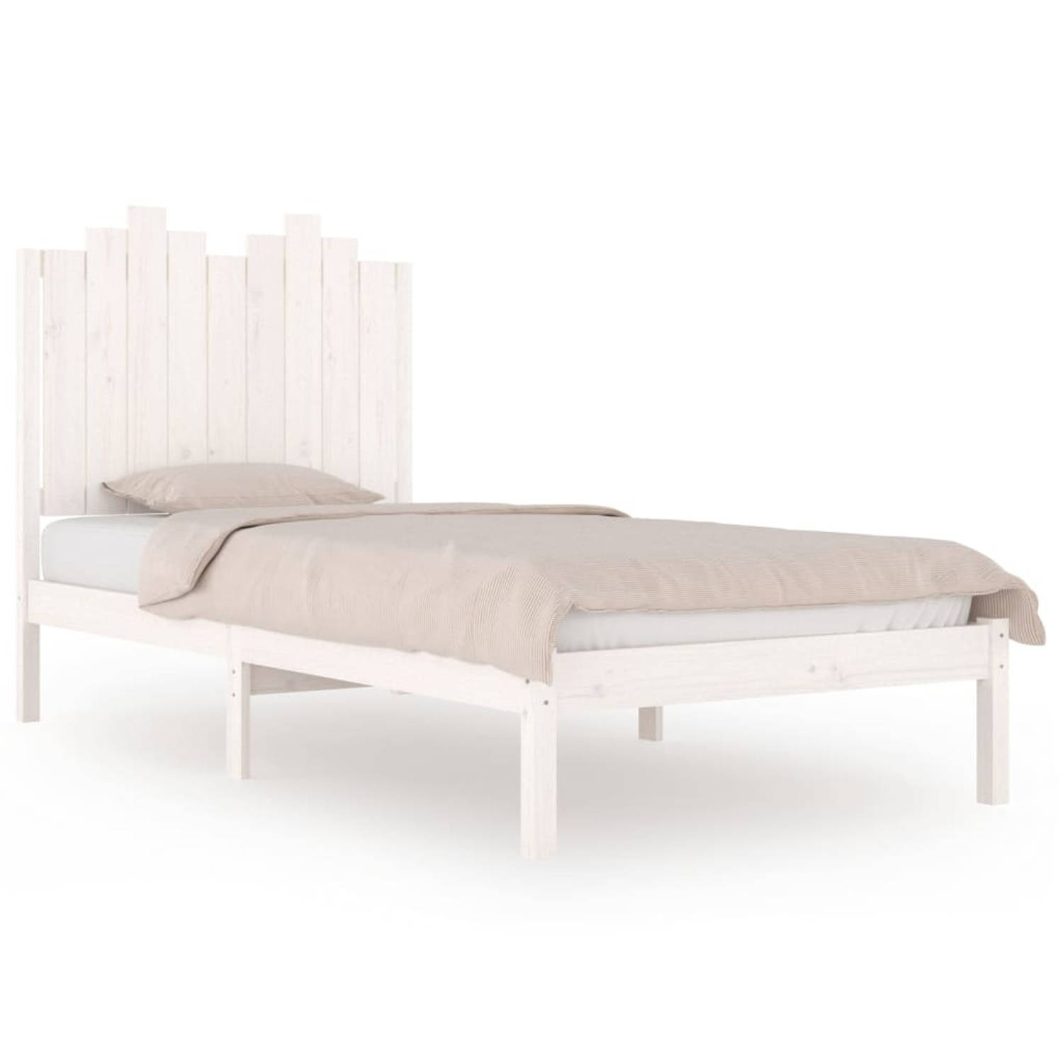 The Living Store Houten Bedframe - Classic - 205.5 x 105.5 x 110 cm - Massief grenenhout