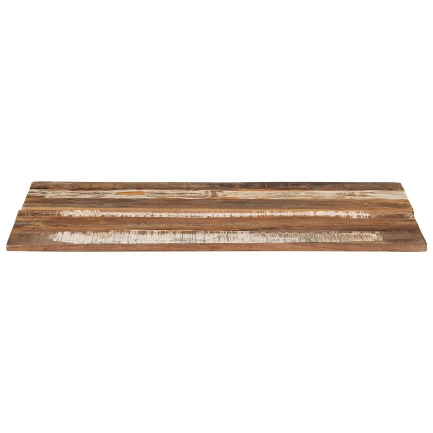 The Living Store Tafelblad rechthoekig 15-16 mm 60x80 cm massief gerecycled hout - Tafelonderdeel