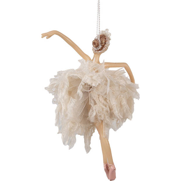 HAES DECO - Kersthanger Ballerina 11x2x15 cm - Roze - Kerstdecoratie, Decoratie Hanger, Kerstboomversiering