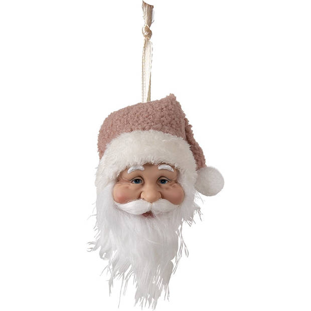 HAES DECO - Kersthanger Kerstman 10x9x28 cm - Wit - Kerstdecoratie, Decoratie Hanger, Kerstboomversiering