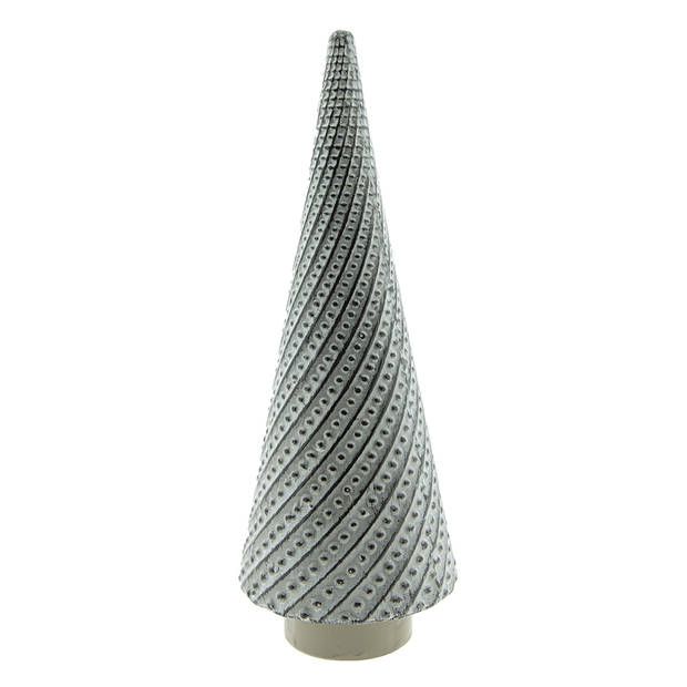 Clayre & Eef Beeld Kerstboom 27 cm Grijs Porselein Kerstdecoratie Grijs Kerstdecoratie