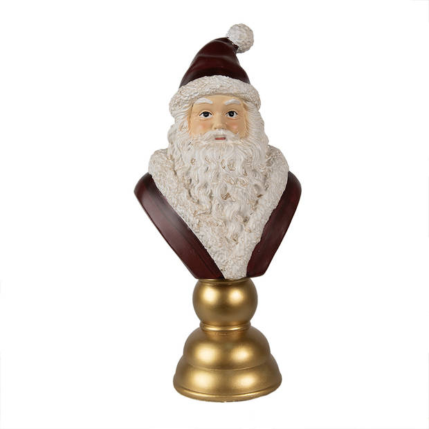 HAES DECO - Kerstman deco Figuur 19x15x40 cm - Rood - Kerst Figuur, Kerstdecoratie