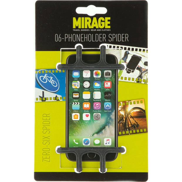 Mirage telefoonhouder Zero-Six Spider siliconen zwart