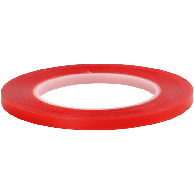 Creotime dubbelzijdig klevend power tape 25 m x 7 mm rood