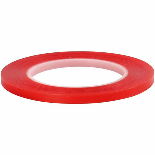 Creotime dubbelzijdig klevend power tape 25 m x 7 mm rood