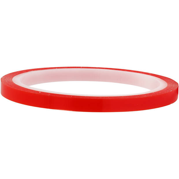 Creotime dubbelzijdig klevend power tape 10 m x 7 mm rood