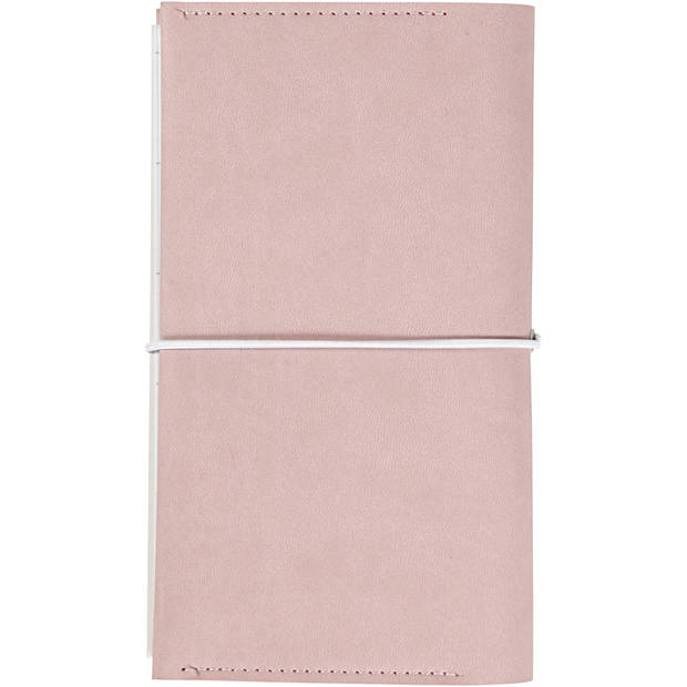 Creotime notitieboekomslag elastiek 10 x 18 cm roze