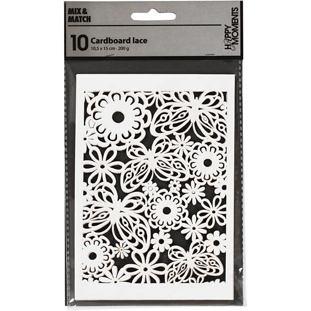 Creotime patroonkarton 10,5 x 14,8 cm 10 stuks wit