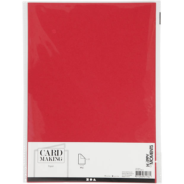 Creotime papier 21 x 29,7 cm 20 stuks 70 g rood