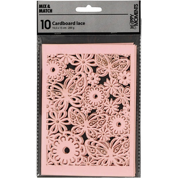 Creotime patroonkarton 10,5 x 14,8 cm 10 stuks roze