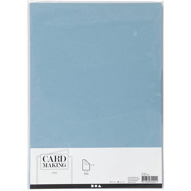 Creotime karton 21 x 29,7 cm 10 stuks pastel blauw