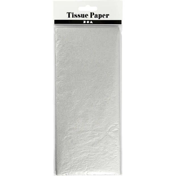 Creotime tissuepapier 50 x 70 cm zilver 6 stuks