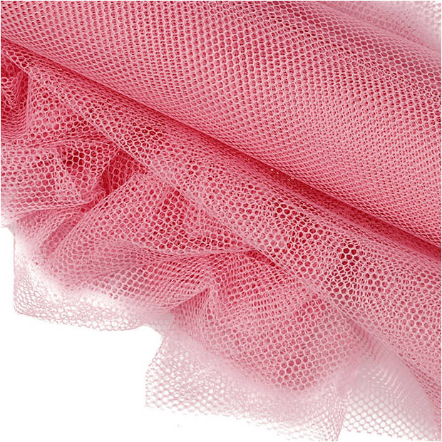 Creotime tule 500x50 cm roze per rol