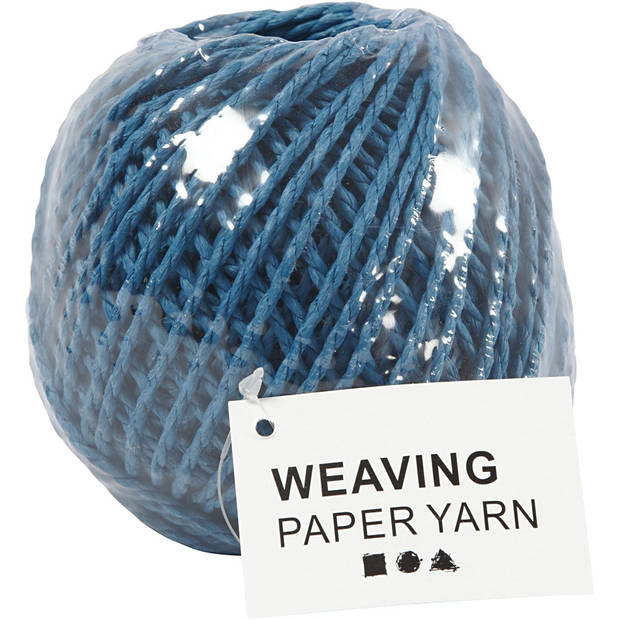 Creotime garen Weaving Paper 3 mm blauw 40 meter per bol