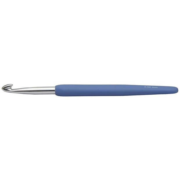 Creotime ergonomische haaknaald blauw 6 mm 13,3 cm