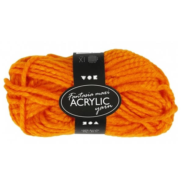 Creotime acrylgaren oranje 35 m. 50 gram