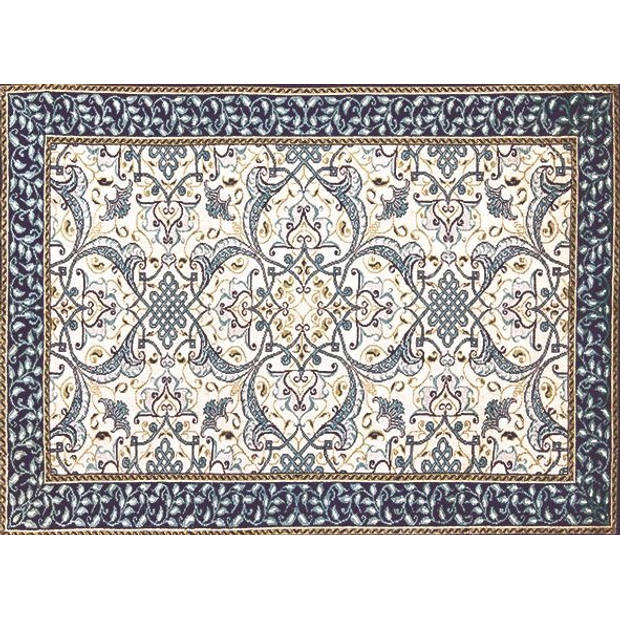 Exclusive Edition tapijt Classic 195 x 135 cm polyester blauw/crème