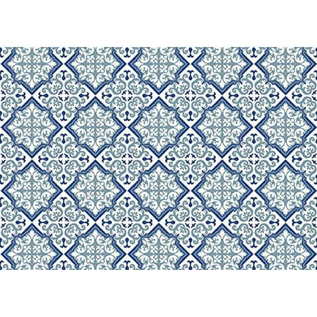 Exclusive Edition tapijt Flower Diamond 195 x 135 cm polyester blauw/grijs