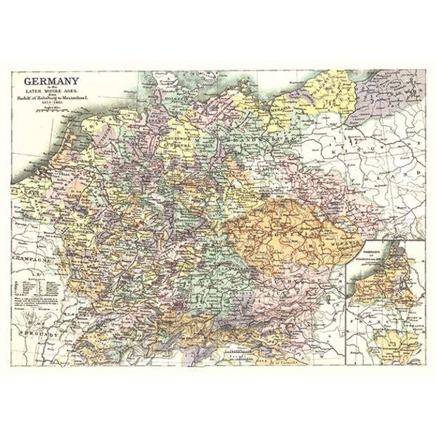 Exclusive Edition tapijt Map Germany 195 x 135 cm polyester crème