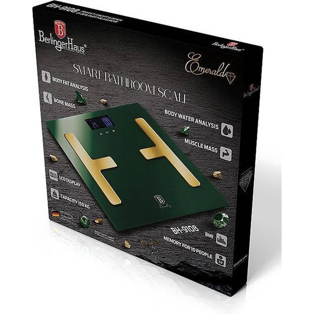 Top Choice - Digitale badkamer BODYFAT weegschaal - 150 kg - emerald collection