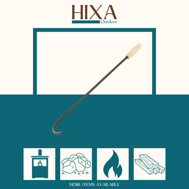 HIXA Pook - Haardset voor Houtkachel - Openhaard - Gereedschap - Zwart - Metaal - Hout