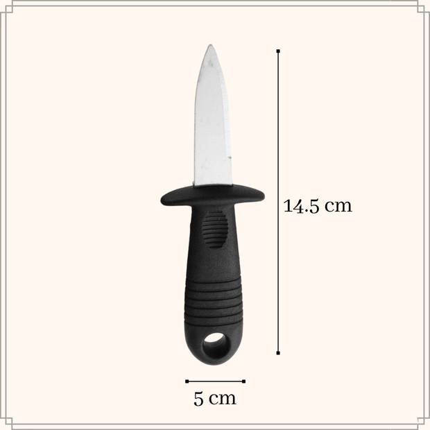 OTIX Oestermes - Oesterbreekmes - Zwart - 14.5x5x1.7 cm - RVS