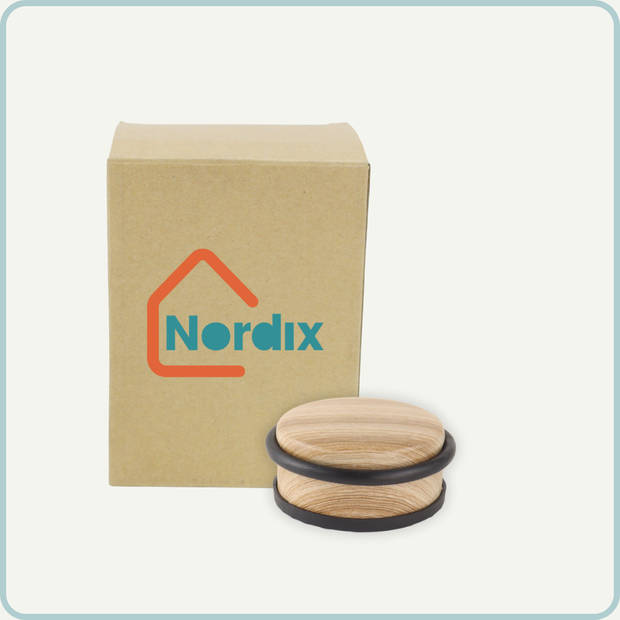 Nordix Deurstop - Deurstopper - Deurbuffer - Houtlook - 4,7 x10,4 cm