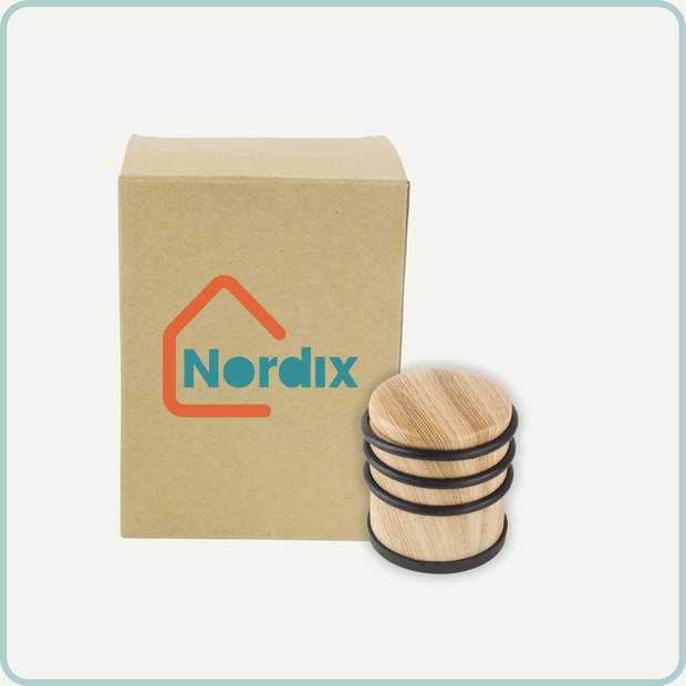 Nordix Deurstop - Deurstopper - Deurbuffer - Houtlook - 7,9cm