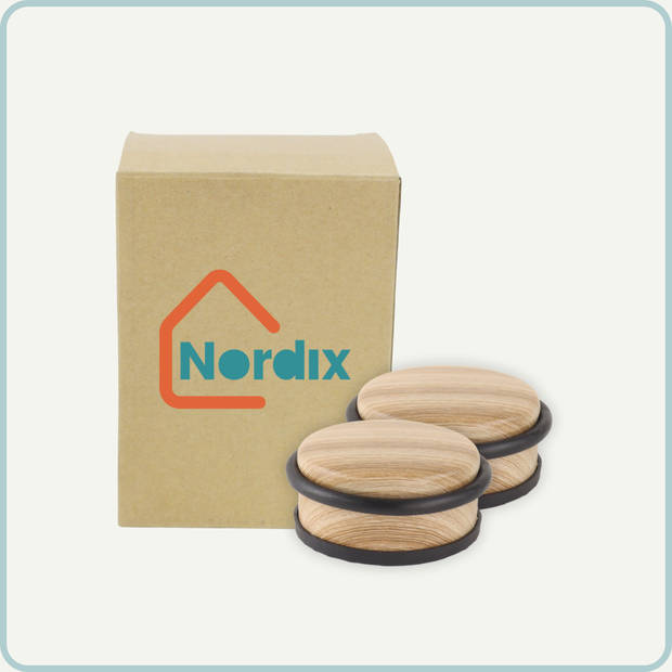 Nordix Deurstop - 2 Stuks - Deurstopper - Deurbuffer - Houtlook - 4,7x10,4cm