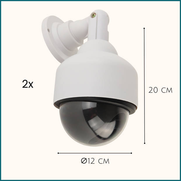 HIXA Dummy Camera - 2 Stuks - Buiten - Beveiligingscamera - Met knipperend LED lampje Rood