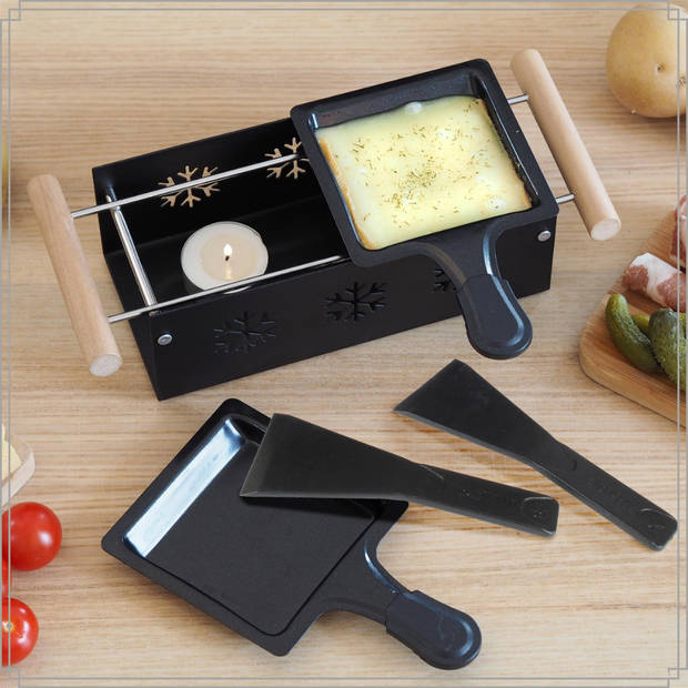 OTIX Raclette - Set 2 Personen - Kaas - Zonder Stekker - Zwart