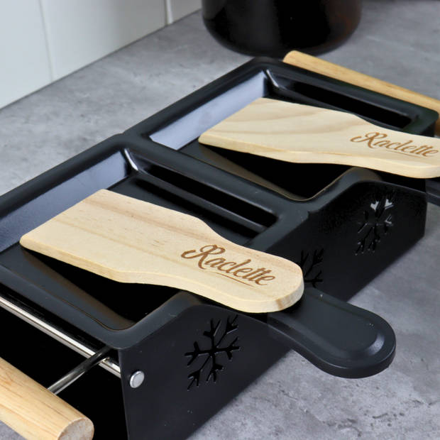 OTIX Raclette - Set 2 Personen - Kaas - Zonder Stekker - Zwart