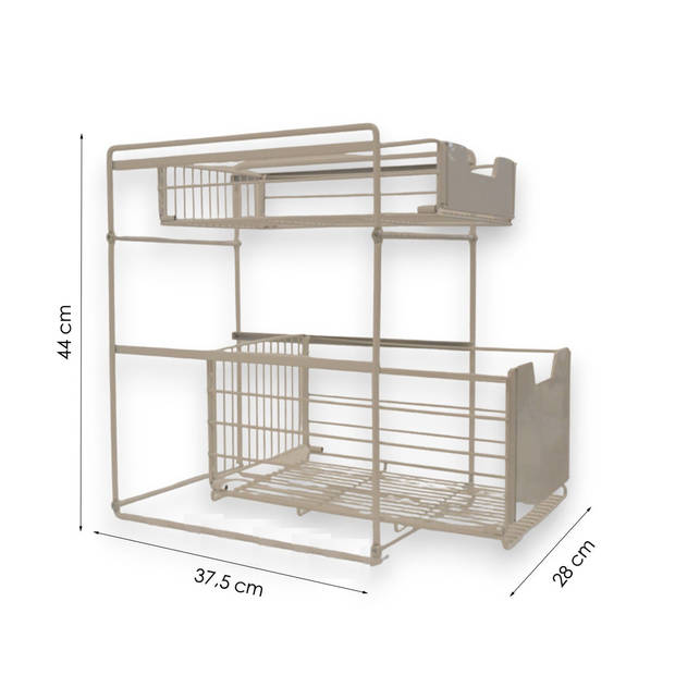 Gootsteenkast Organizer 2 laags Keukenkast Organizer