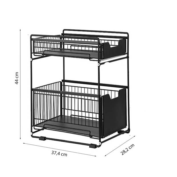 Gootsteenkast Organizer 2 laags Keukenkast Organizer