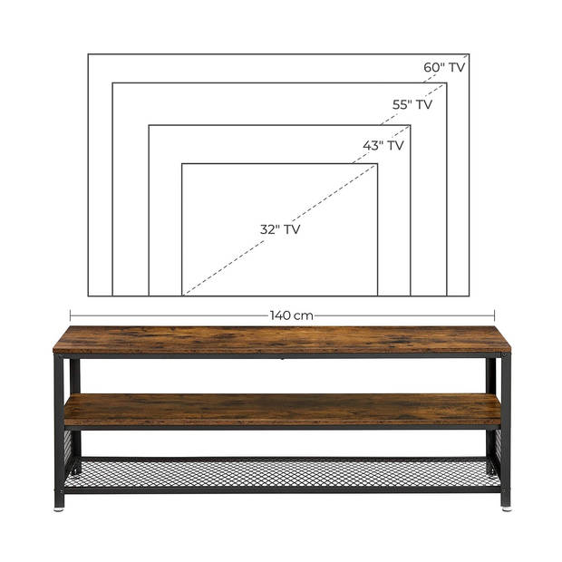 Bobbel Home - TV Meubel - Hout & Metaal - Bruin