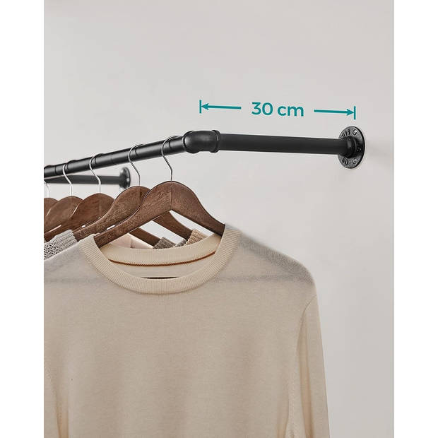 Bobbel Home - Industriële kledingrek - max. 50 kg belastbaar - Zwart