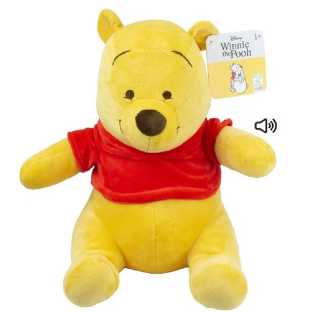 Disney pluche knuffel Pooh uit Winnie de Pooh - stof - 30 cm - Bekende cartoon figuren - Knuffeldier