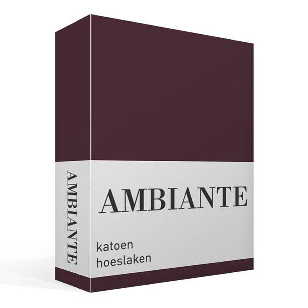 Ambiante Hoeslaken Katoen Dark Red-1-persoons (80x200 cm)