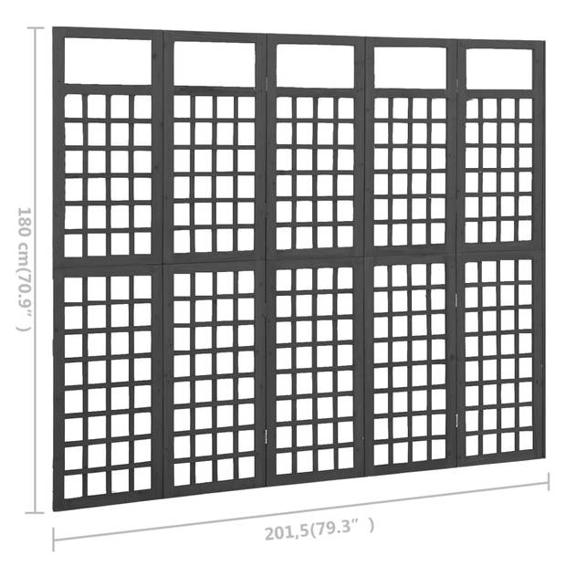 The Living Store Houten Trellis - Plantondersteuning - 201.5 x 180 cm - Massief Vurenhout