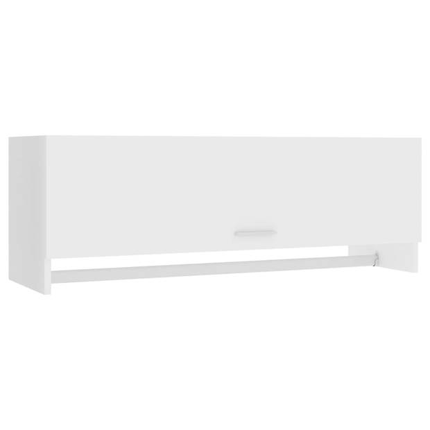 The Living Store Garderobe Kast - 100x32.5x35cm - Wit Hout - Duurzaam en Functioneel