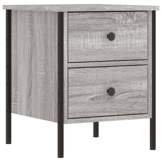 vidaXL Nachtkastjes 2 st 40x42x50 cm bewerkt hout grijs sonoma eiken