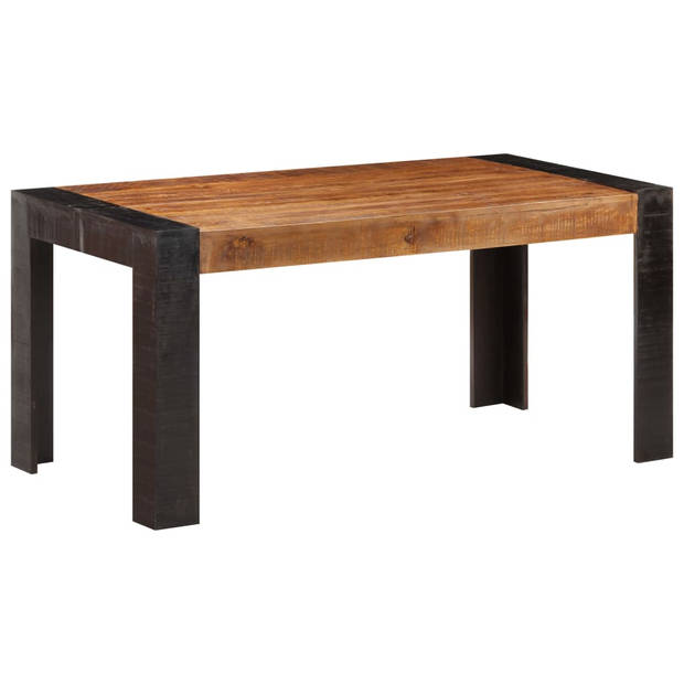 The Living Store Industriële Eettafel - Hout - 160 x 80 x 76 cm - Massief Mangohout