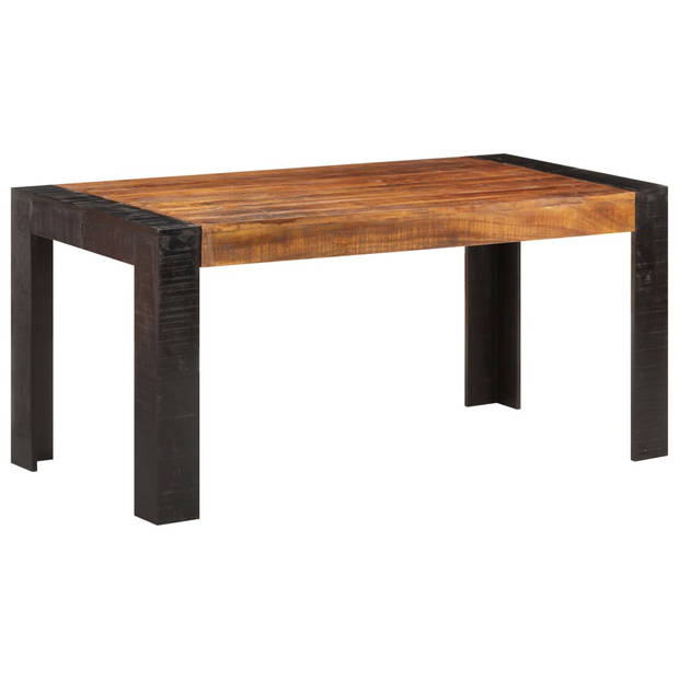 The Living Store Industriële Eettafel - Hout - 160 x 80 x 76 cm - Massief Mangohout